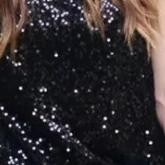 LOFT Tops - Ann Taylor LOFT Black Gorgeous Shiny Sequin Short Sleeved Top NWOT Size Small